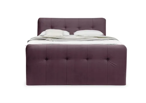 Boxspringbett HOLLIE- Liegefläche ca. 180x200 cm, Stoff, Brombeer, inkl. Topper