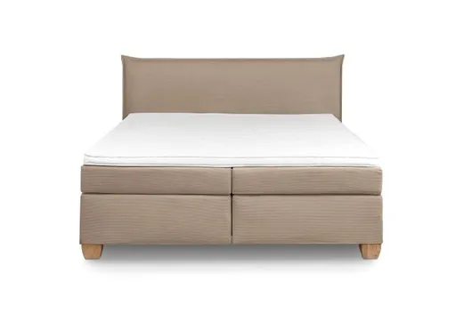  Boxspringbett HADAI- Liegefläche ca. 180x200 cm, Stoff, Hellbraun, Bonell/Bonell