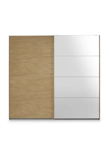 Schwebetürenschrank ROTIA- B ca. 226 cm, Eiche Dekor, Spiegel