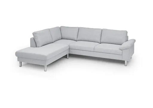 Ecksofa COOL - Ecke links mit 2,5-Sitzer, Stoff, Hellgrau