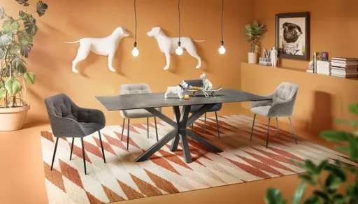 Esstisch ABBIGAIL - LB ca. 200x100 cm, Schwarz