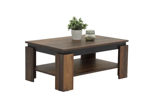 Couchtisch - LB ca. 90x60 cm, Vintage Dekor, Schwarz