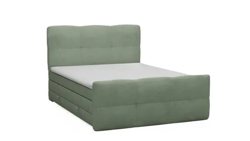 Boxspringbett- Liegefläche ca. 140x200 cm, Stoff, Grün