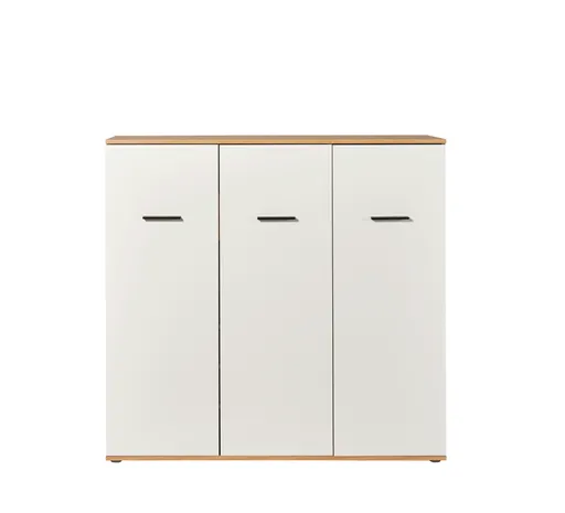 Schuhschrank - B ca. 135 cm, Artisan Eiche Nachbildung, Weiß