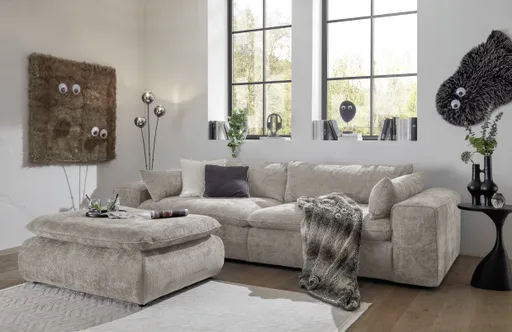 Sofa - 3-Sitzer, Stoff, Natur