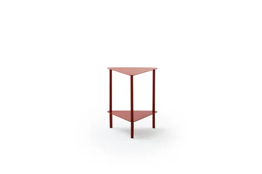 Beistelltisch Dagny - BHT ca. 40x55x40 cm, Dreieckig, Metall, Camparirot