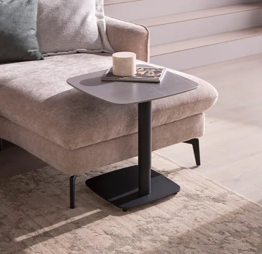 Beistelltisch Camas - LBH ca. 50x50x48 cm, Keramik, Dunkelgrau