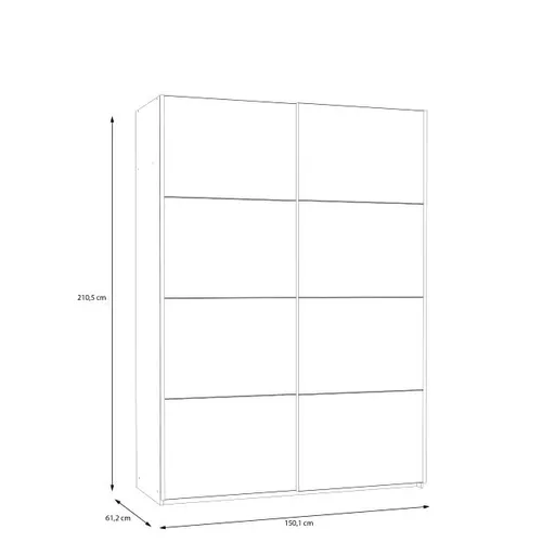Schwebetürenschrank FREDDY 2- B ca. 150 cm, Weiß