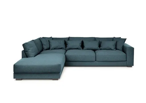 Ecksofa - Ecke links, 3-Sitzer, Stoff, Petrol