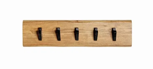 Wandgarderobe - B ca. 60 cm, Akazie, Schwarz