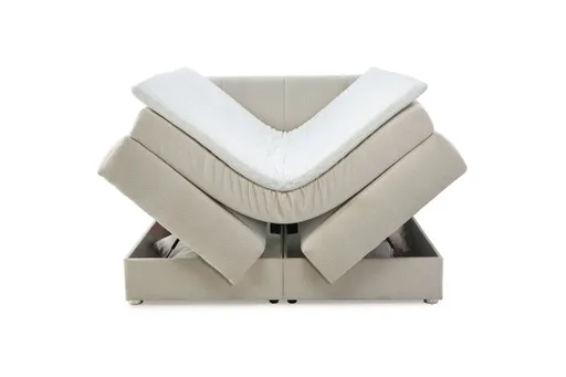 Boxspringbett JILLIAN MIX- Liegefläche ca. 180x200 cm, Stoff, Beige