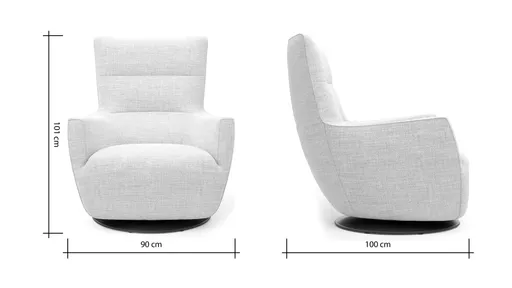 Sessel Lilaia - inkl. Dreh- und Wippfunktion, Stoff, Kaschmir