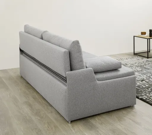 Sofa - 2-Sitzer, Schlaffunktion, Stoff, Grau
