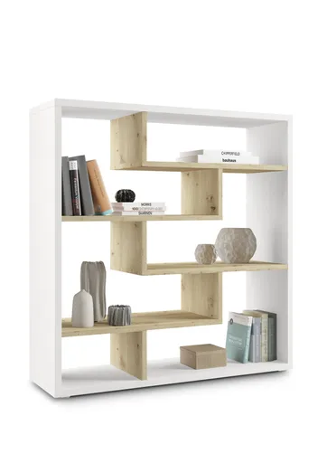 Raumteiler - B ca. 130 cm, Weiß, Asteiche