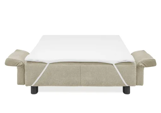 Faltsofa Easy - 2-Sitzer, ca. 140 cm inkl. Schlaffunktion/Topper/Armteil verstellbar, Stoff, Beige