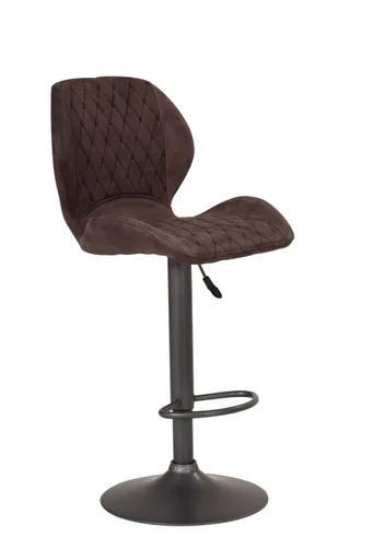 Barhocker - höhenverstellbar, Stoff, Braun