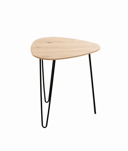 Beistelltisch - B/H/T ca. 40x43x40 cm, Eiche Nachbildung, Schwarz