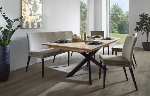 Esstisch Talara Lola - ausziehbar, LB ca. 220x100 cm, Wildeiche Bianco