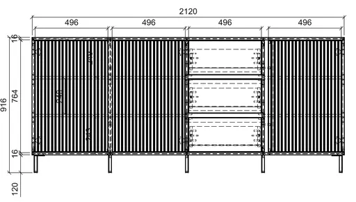 Sideboard - B ca. 212 cm, Weiß, Weiß Hochglanz