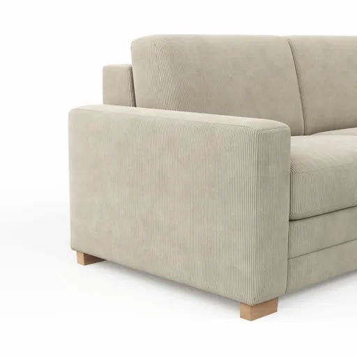 Sofa Lakeville - 2-Sitzer inkl. Schlaffunktion, Gestell Schwarz, Stoff, Beige