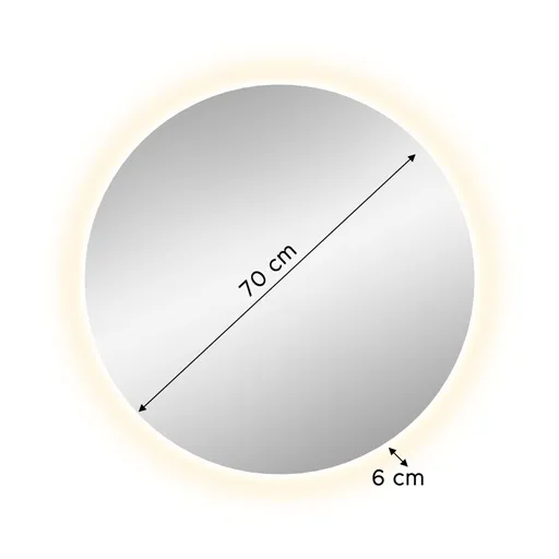 Spiegel - mit Beleuchtung, D ca. 70 cm