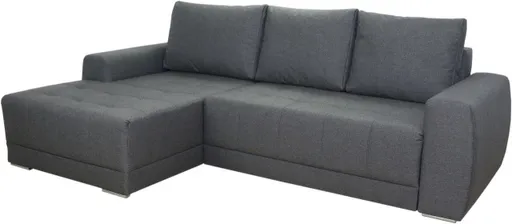 Ecksofa NORIMA - 2-Sitzer, Ecke rechts inkl. Schlaffunktion und Bettkasten, Stoff schwarz