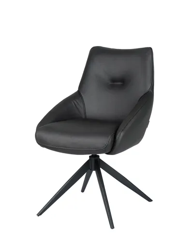 Stuhl MANON - drehbar, Stoff, Schwarz