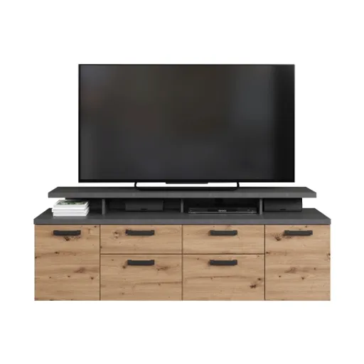 TV-Lowboard - B ca. 180 cm, Matera Nachbildung, Artisan Eiche Nachbildung