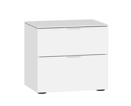 Nachtkommode JOIN IT- Glas, Cremeweiß, Weiß