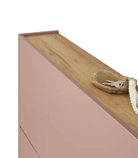 Schuhschrank GIANNA - B ca. 140 cm, Toffee, Navarra Eiche Nachbildung