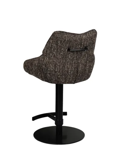 Barhocker MATTEA - drehbar, höhenverstellbar, Stoff, Dunkelbraun
