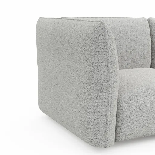 Ecksofa Motone - 2,5-Sitzer mit Ecke rechts, Stoff, Hellgrau