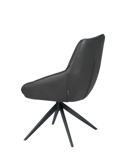 Stuhl MANON - drehbar, Stoff, Schwarz