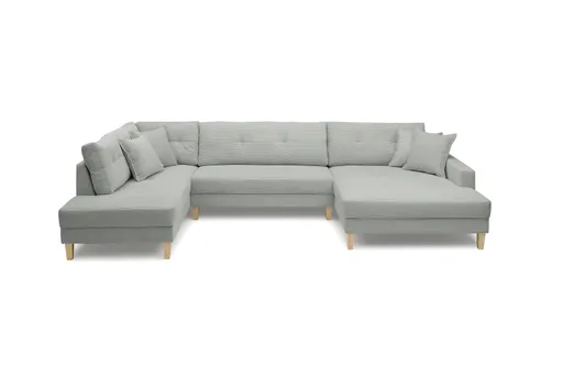 Wohnlandschaft - Ecke links, 2-Sitzer, Longchair rechts, Stoff, Mint