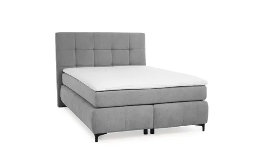 Boxspringbett- Ligefläche ca. 140x200 cm, Stoff, Hellgrau