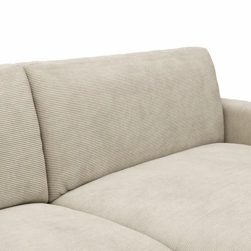 Ecksofa Solero - 1,5-Sitzer mit Longchair rechts, Stoff, Sand