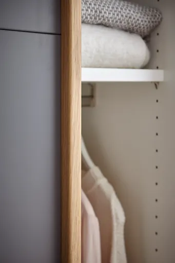 Schwebetürenschrank Viana - inkl. Passepartout, B ca. 271 cm, Lack, Steingrau, Riffholz, Balkeneiche