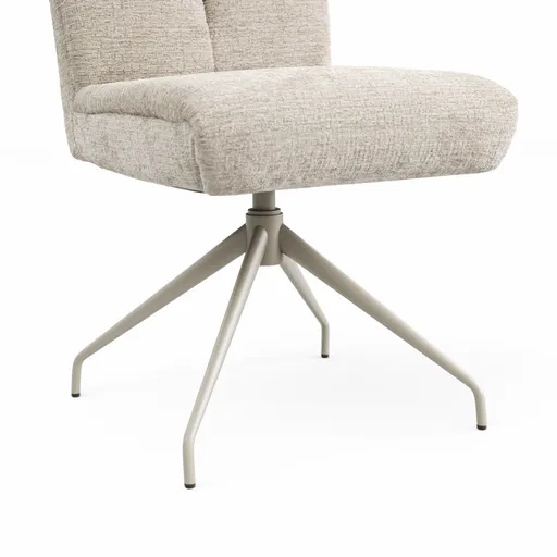 Stuhl Evania - Dreh und Relax-Funktion, hoher Rücken, Stoff, Ecru