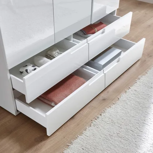 Kleiderschrank - B ca. 126 cm, Weiß