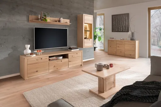 Couchtisch - LB ca. 95x55 cm, Eiche Nachbildung, Eiche massiv geölt