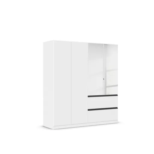 Drehtürenschrank RASA- B ca. 181 cm, Weiß, Spiegel
