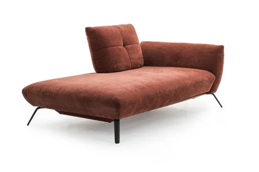 Recamiere rechts - inkl. Bettkasten, Stoff, Kupfer