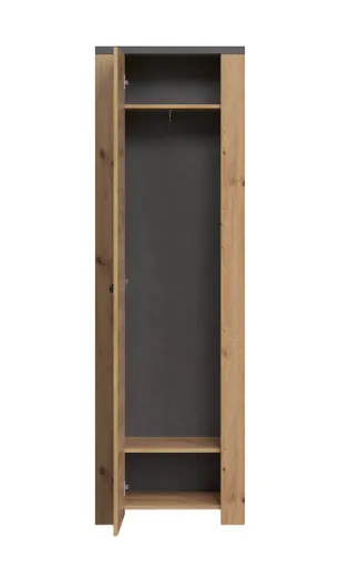 Garderobenschrank - Eiche Dekor, Anthrazit