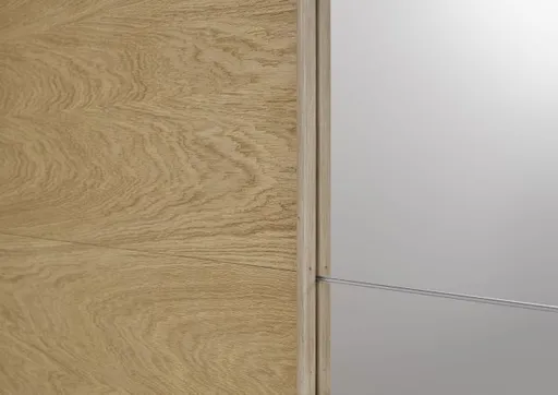Schwebetürenschrank ROTIA- B ca. 226 cm, Eiche Dekor, Spiegel