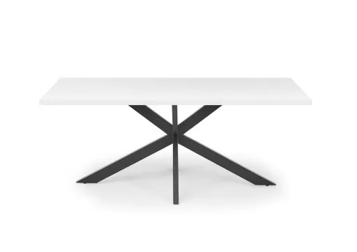 Esstisch - LB ca. 180x90 cm, Weiß, Schwarz
