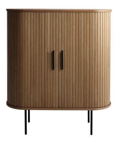 Highboard - B ca. 100 cm, Eiche Furnier, Smoked