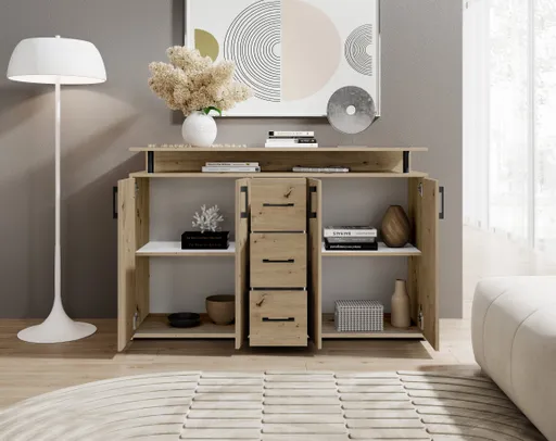 Highboard - B ca. 139 cm, Artisan Eiche Nachbildung