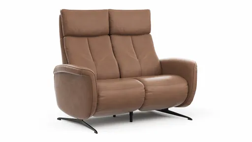 Sofa Sitz.Konzept Sofa - 2-Sitzer inkl. Relaxfunktion (motorisch) und Kopfteilverstellung, Leder, Cognac
