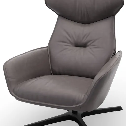Relaxsessel Helge - Leder, Silber