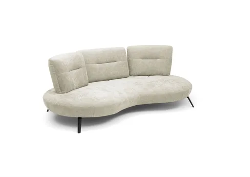 Nierensofa PACEY - 3-Sitzer inkl. Schwenkrücken, Stoff, Natur